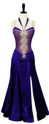 This is a photo of our Rental Smooth ballroom gown, Royal Flush. A timeless royal purple dress by Chrisanne.