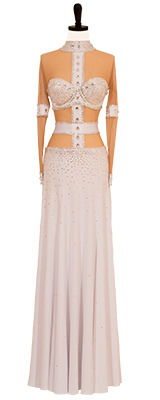 This is a photo of our white Smooth ballroom dress, Apollo Bound. A dress that will take you beyond the stars!