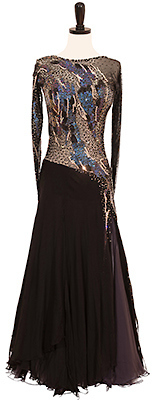 This is a photo of our Randall Designs ballroom gown, Night Sky.