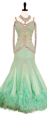 This is a photo of our Doré Standard ballroom dress, Touched by an Angel. In a mint green, it is mint to be!